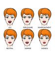 female face expression set vector image
