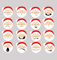 santa emoticon icon flat design cartoon face vector image