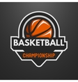 basketball sports logo label emblem vector image vector image