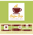 coffee cafe icon logo and business card design vector image vector image