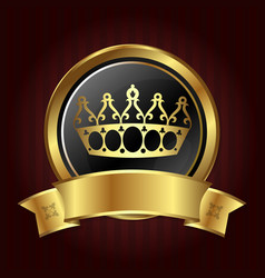 Vip card design with golden crown Royalty Free Vector Image