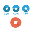set of blue circle diagram business chart elements vector image