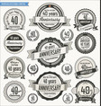 anniversary retro badges collection 40 years vector image vector image