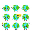 cute sad cry and happy earth vector image