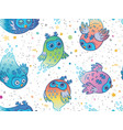 seamless pattern of cute colorful ghost vector image vector image