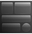 glass plates set on transparent background vector image vector image