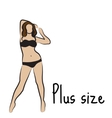 girl silhouette sketch plus size model curvy vector image