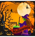 halloween background horror forest with woods vector image