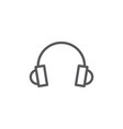 headphones line icon on white background vector image vector image