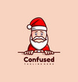 logo confused cute cartoon style vector image