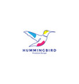 lines art abstract bird fly hummingbirds logo vector image