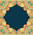 retro boho floral pattern frame vector image vector image