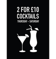 two for ten pounds deal vector image vector image
