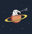 astronaut sleeps on uranus vector image