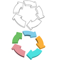 curvy arrows cycle recycle colors drawing vector image