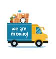 moving concept truck with home stuff inside vector image