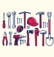 set of worker hand tools vector image