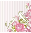 vintage floral card with birds and butterflies vector image vector image
