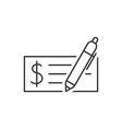 bank check outline icon vector image