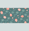 easter egg green seamless pattern small flowers vector image