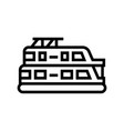 houseboat boat line icon vector image vector image