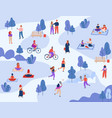 people doing different activities in park vector image vector image