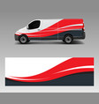 van wrap design template with wave shapes decal vector image vector image