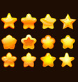 game ui star cartoonist glossy stars shapes shiny vector image