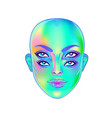 gothic witch girl head portrait with four eyes vector image
