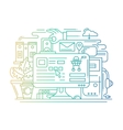 online shopping process line flat design banner vector image