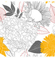 seamless pattern with flowers and leaves vector image
