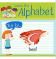 flashcard letter b is for beef vector image