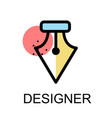 fountain pen nib icon for designer on white vector image