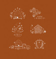 set honey graphic labels vector image vector image
