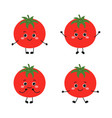 cartoon tomato characters set in flat style vector image vector image