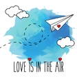 flying hand drawn paper plane vector image vector image