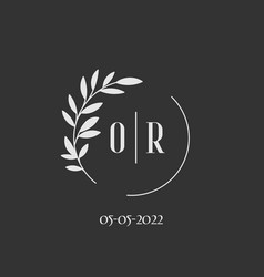 Mr initial wedding monogram logo Royalty Free Vector Image