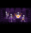 rock band skeletons with electric guitars vector image vector image