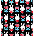 seamless with rabbit vector image