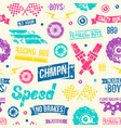 car races seamless pattern vector image
