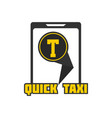 quick taxi mobile application sign in smartphone vector image vector image