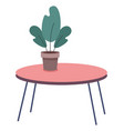 coffee table with green houseplant living room vector image vector image