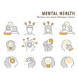 psychology flat icon set collection of mind vector image vector image