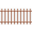 realistic dark wooden lattice rural picket fence vector image