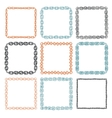 set of 9 decorative square border frames vector image