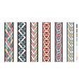 braid lines wicker borders colored knoted vector image vector image