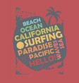 california surfing t shirt design layout vector image vector image