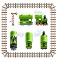 green vintage locomotive vector image vector image