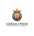 luxury letter g with crown logo design concept vector image vector image