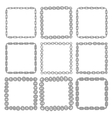 set of 9 decorative square iron border frames vector image